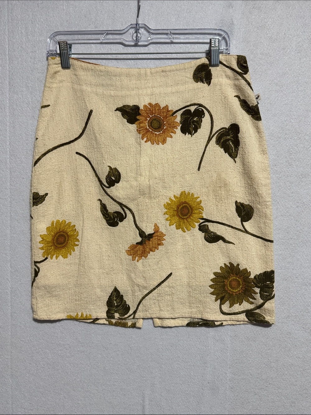Reserve Natural 100% Cotton Sunflower Fall Print Cream Mini Skirt